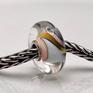 TROLLBEADS Sweetness LAA 925S Great Condition! Pink Blue Mustard Yellow Swirl